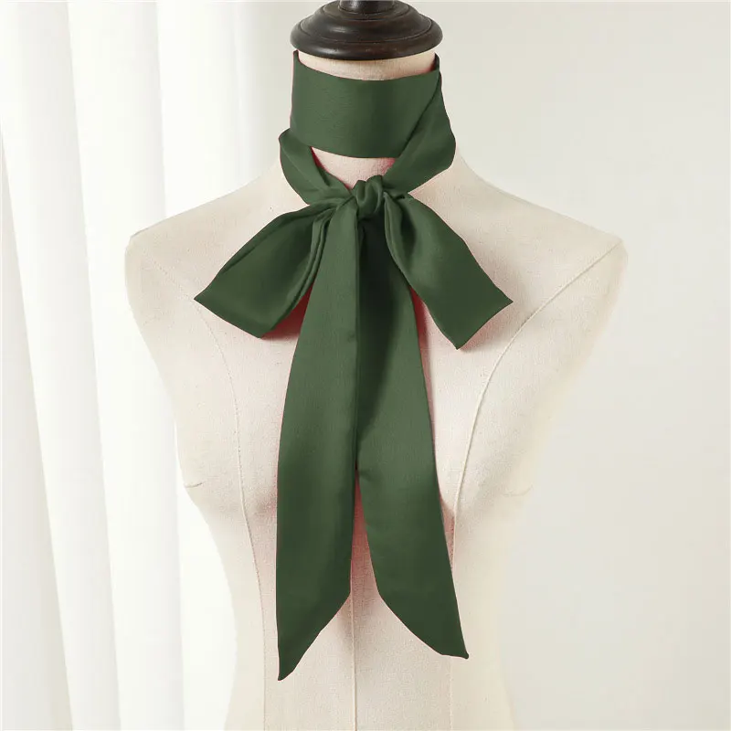 200cm Long Plain Silk Scarf Multifunctional Hair Band Bag Satin Scarf Ribbon Neckties, Bow Ties Cravats Bag Handle Decoration