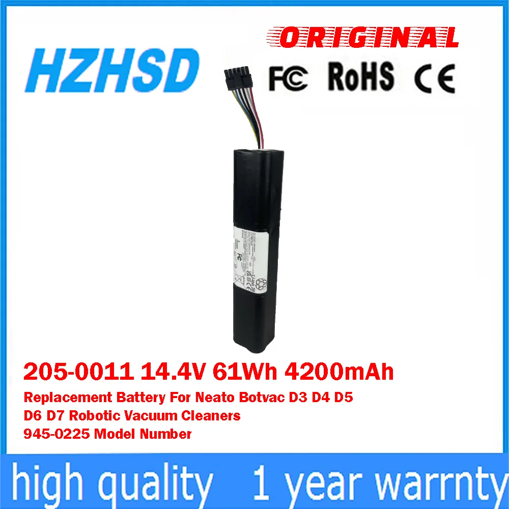 

205-0011 14.4V 61Wh 4200mAh Сменная батарея для роботов-пылесосов Neato Botvac D3 D4 D5 D6 D7, модель 945-0225