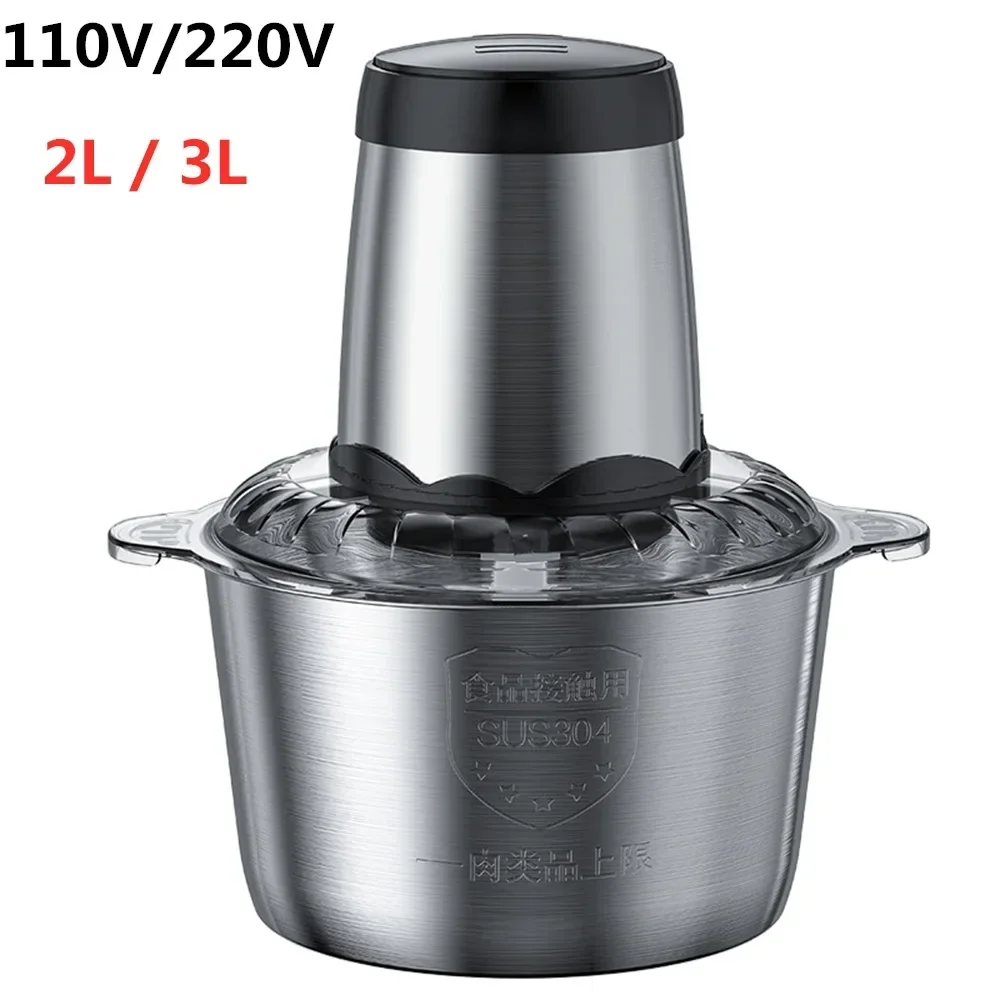 3L / 2L Meat Grinder 110V 220V Stainless Steel Chopper Meat Mincer Mixer Blender Machine Kitchen Food Processor 다지기