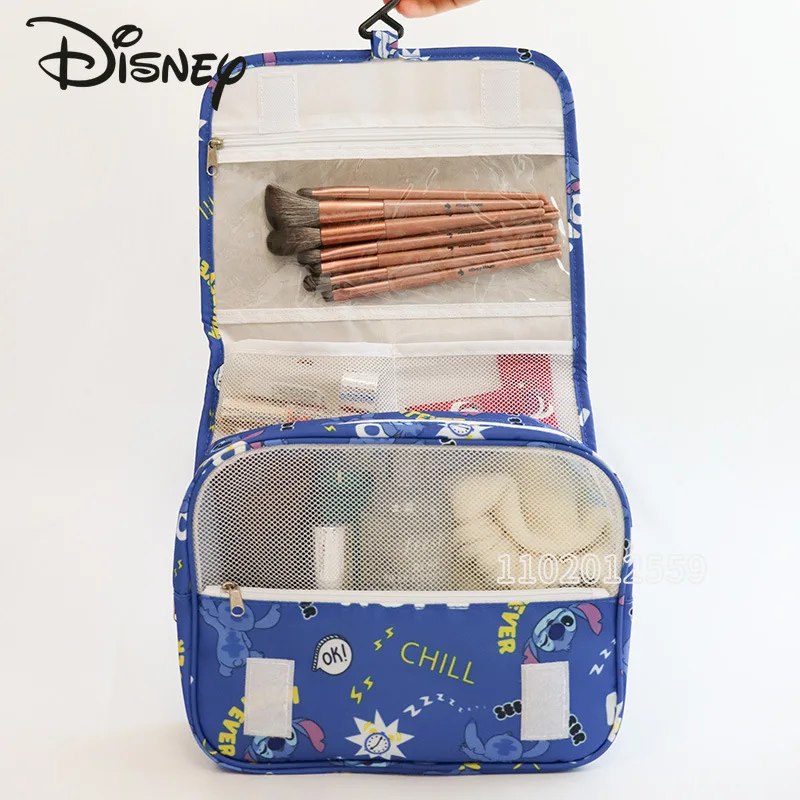 Bolsa de maquillaje portátil de marca de lujo de Disney, bolsa de almacenamiento de maquillaje de gran capacidad, impermeable, dibujos animados de moda, bolsa de lavado, nuevo