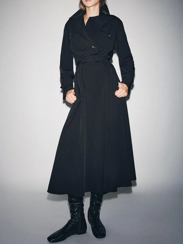 

Высококачественное повседневное платье миди Dr ZA2025, новое женское зимнее пальто Dr Deep V Ne Long Sve Faionable Pure Color Gown