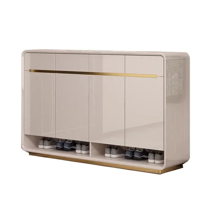 

Light luxury home shoe cabinet, simple shoe cabinet at home door, new cream wind solid wood paint cabinet