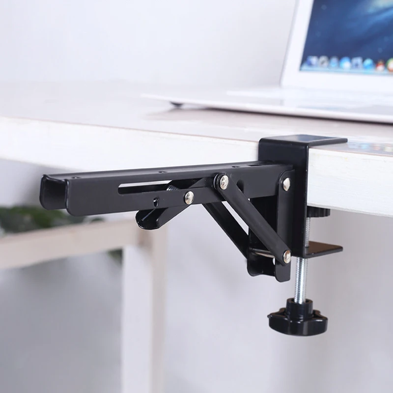 1 Pair Punching-Free Desktop Extending Boards Holder Foldable Keyboards Extension Bracket Office Computer Working Tablet Laptop
