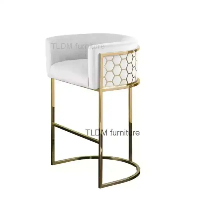 Luxury Bar Chair Simple Modern Bar Chair High Stool Home Backrest High Chair D