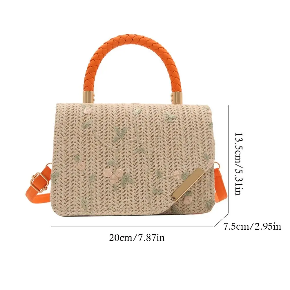 Shoulder Messenger Bag Girls Handbags Women Summer Bohemian Straw Bag Woven Beach Crossbody Bag Rattan Braid Grass Vacation Bag