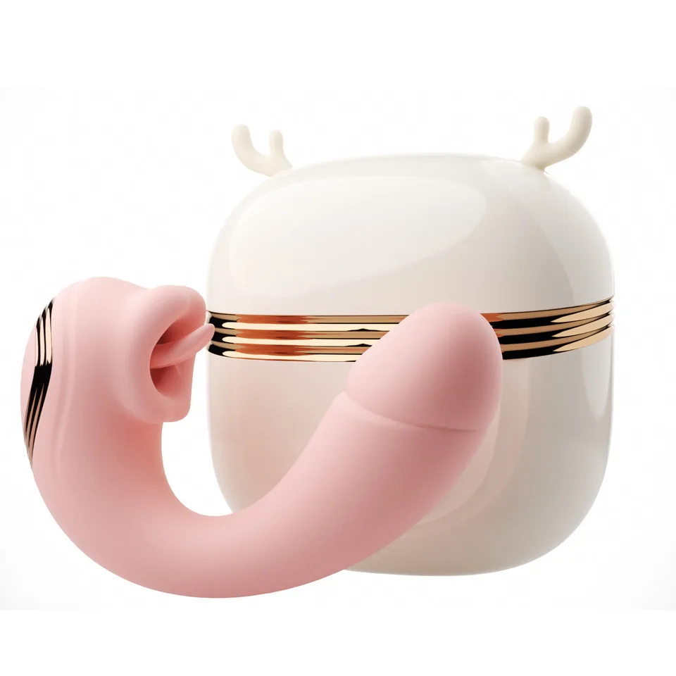 Oral Sex Simulator Tongue Licking Clitoris Sucking Vibrator G Spot Tail Massager Double Stimulation Vibration Silicone Adult Toy