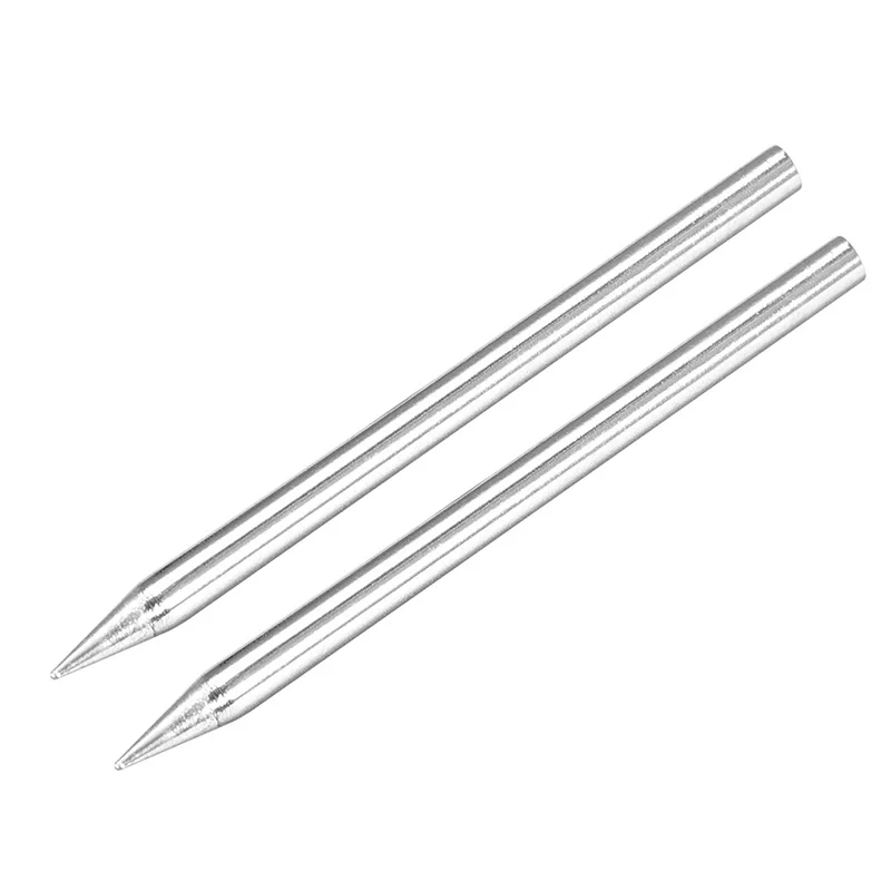 2pcs Lead-free Soldering Iron Tips Replacement 2.3/3.5/5.3/14.5mm Width Solder Tip Bend Tip 30W 60W 100W 150W