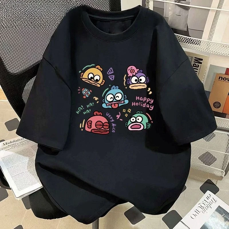 Camiseta Pour Manches Courtes Pour Enfants De Poisson Clown De Dessin Animé Américain Pour Hommes Et Femmes D'été Mignons Demi