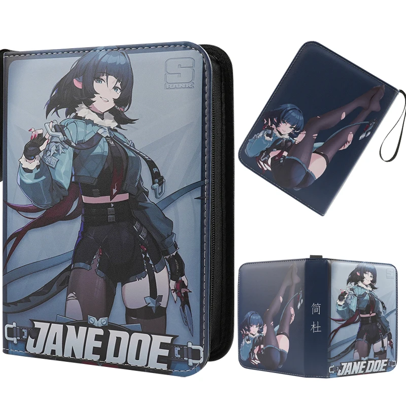 Anime Zenless Zone Zero Ellen Joe Jane Doe Cosplay Card Organizer Album Cartoon Four Grid Zipper Storage Albums Cards Bag Xmas