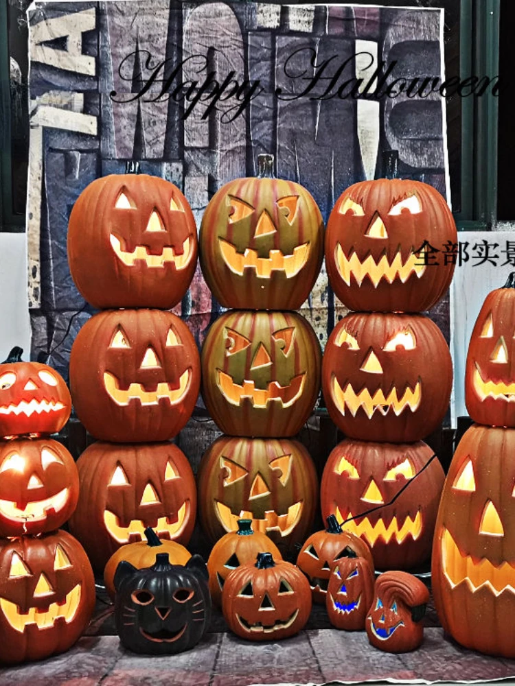 Customize Halloween pumpkin lanterns, large decorative shopping malls, DP points, amusement parks, outdoor hollowed-out plg-.