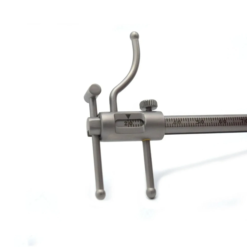 

2 шт. ортодонтические калиперы из нержавеющей стали для измерения имплантатов подбородка, раздвижная измерительная линейка 20-100 мм