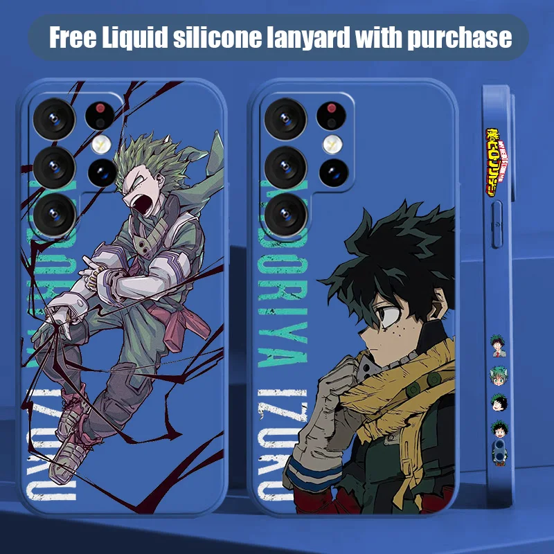 My Hero Academia Anime For Samsung S10e S20 S21 S22 S23 S24 Plus Lite Ultra FE 5G Liquid Left Rope Phone Case Shell Soft Cover