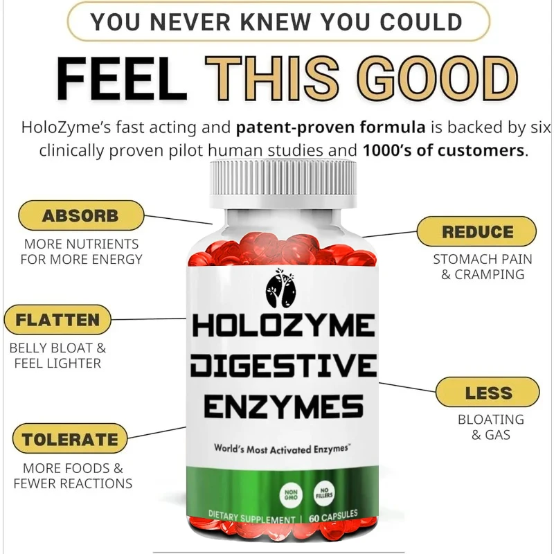 Digestive Enzyme Capsules Contain Inulinase, Amylase, and Invertase Proteases, Amylase, and Lactase -60 Capsules