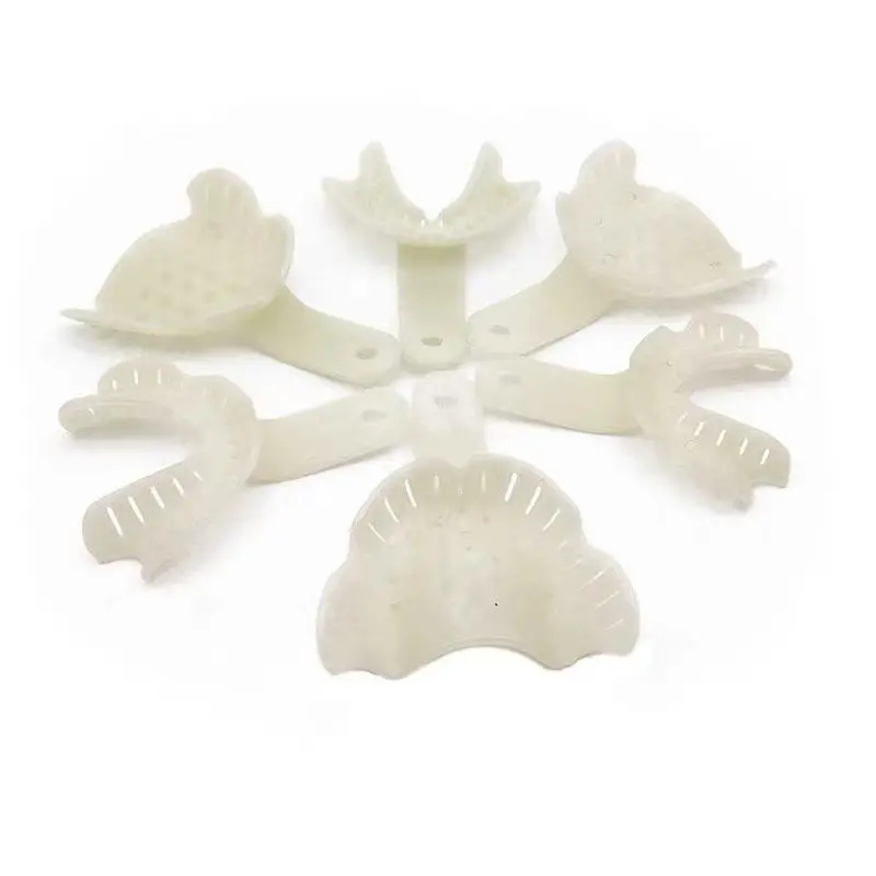 6pcs Lab Complete Denture Edentulous Jaw Adsorption Model Tooth Holder Guangquan Neutral Zone Impression Tray