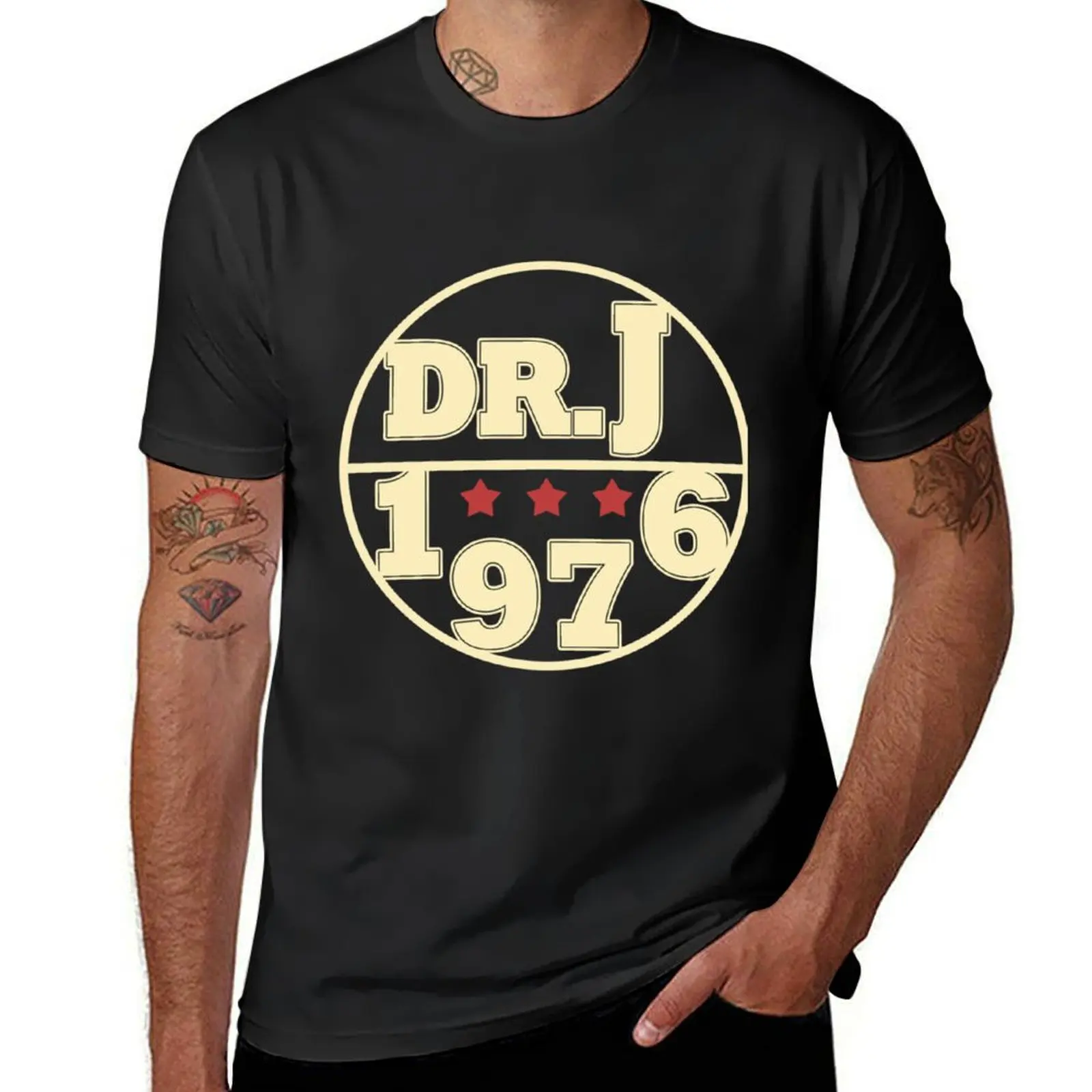 Dr.J 1976 Baseball Logo T-Shirt graphics tops shirts graphic tees sports fans Men's cotton t-shirt