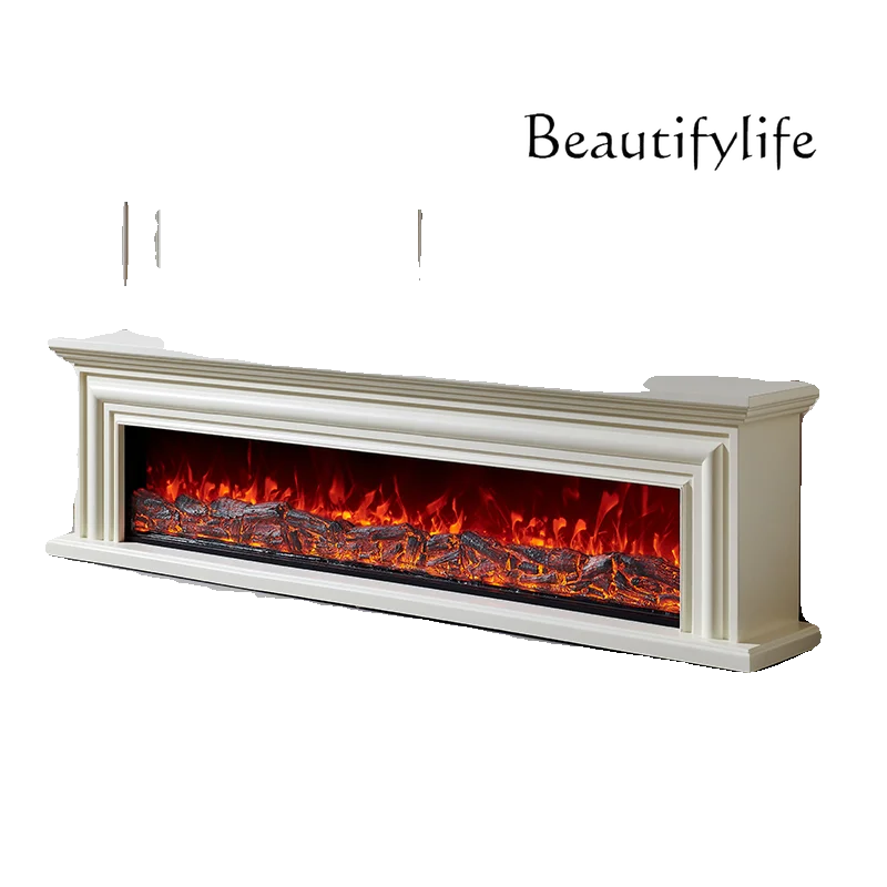 

French fireplace TV cabinet, American fireplace rack simulation fire electronic fireplace core home customization