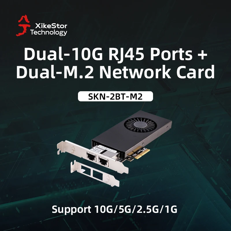 Xikestor pcie3.0 * 4 port 10g dual rj45 port dual m.2 gemischte netzwerk karte automatische kanal zuweisung unterstützung nas