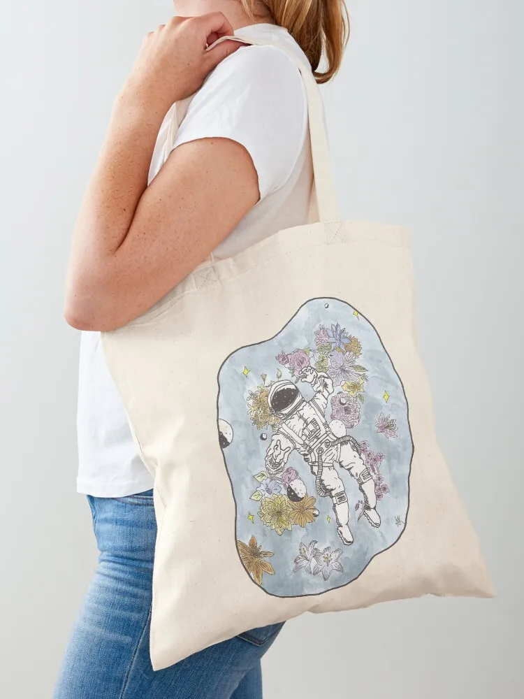 

Space Flowers Tote Bag woman shopping bag Lady bags Beach bag Shopper handbag