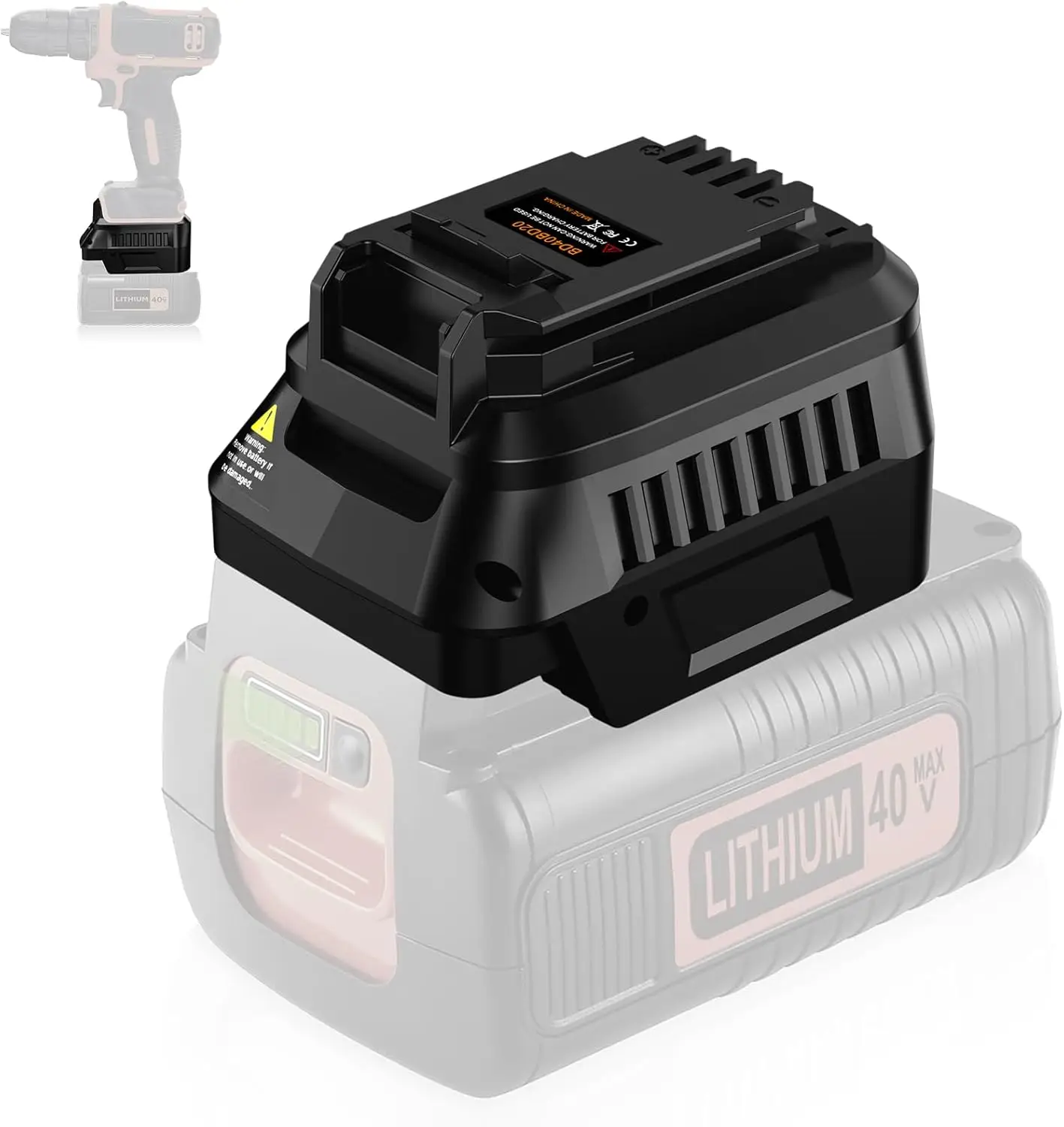 

For Black and Decker 40V to 20V Battery Adapter For Black&Decker 40V Battery Convert to Work For Black&Decker 20V Power Tool