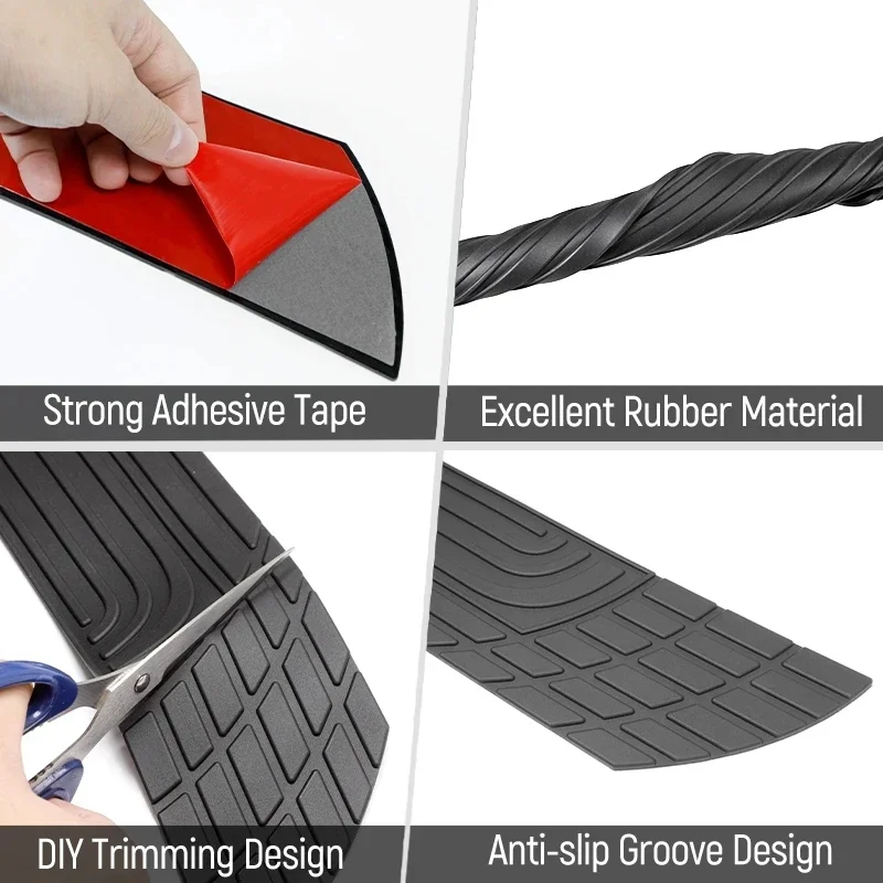 Car Trunk Protective Strip Self-adhesive Anti Trampling Scratch Resistant Car Bumper Threshold Protect Decorative Strips 1 Roll