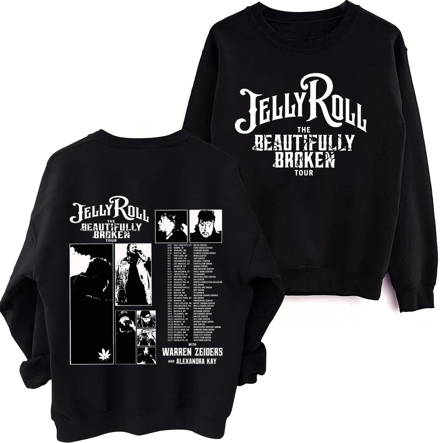 Jelly Roll The Beautifully Broken Tour 2024 Sweatshirt Harajuku Round Neck Long Sleeve Oversized