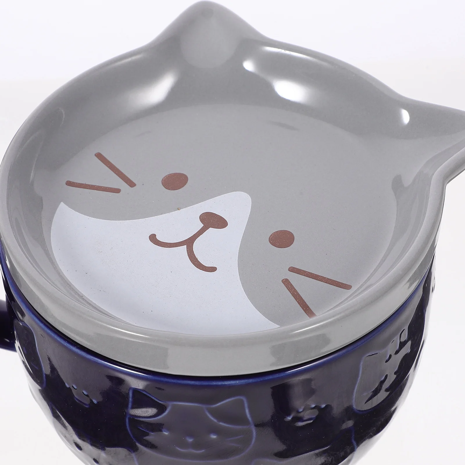 

Ceramic Mug with Lid Gray Coffee Cup for Tea Milk Hot Cold Drinks Office Household Mug Coffee Cups