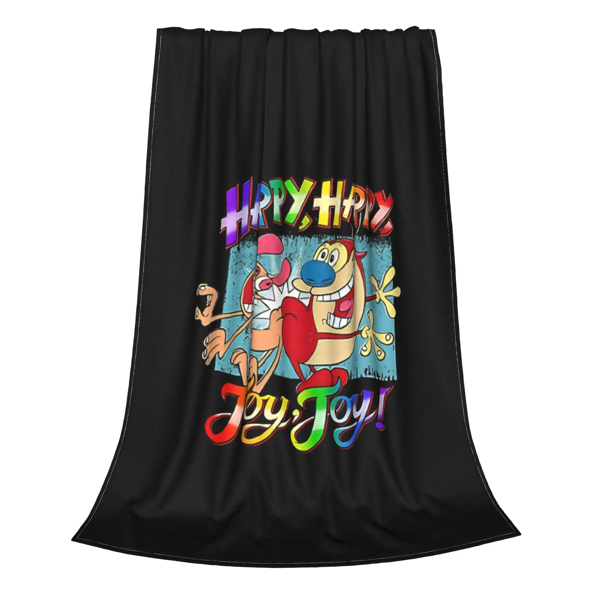 1PC Cartoon Character Retro Ren & Stimpy Home Room Decorations Winter Blankets For Adults Bedding Home Interior Sofa Knee