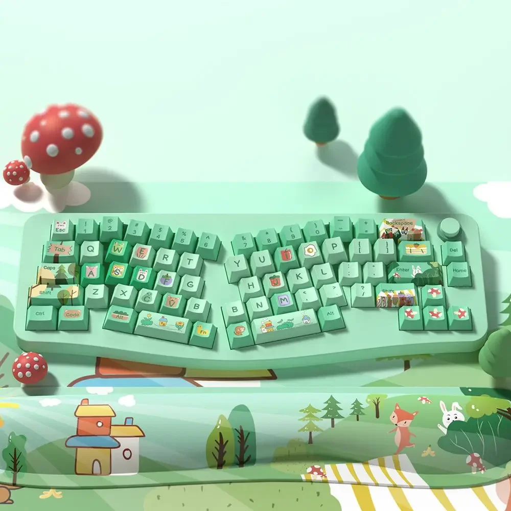 

Forest Party Green Keycap PBT Original Highly Personalized Creative Adaptation Kezhi AKKO Key Mechanical Keyboard