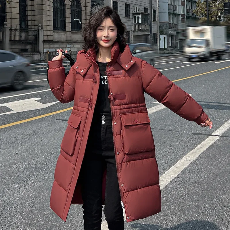 Sudaderas con cremallera negra de invierno, chaqueta de invierno cálida y esponjosa, abrigos para mujer, abrigo largo de longitud media