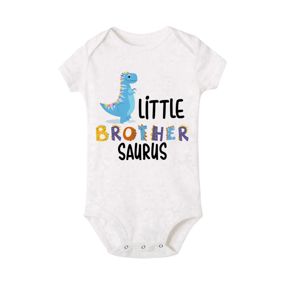 Big Brother Little Brother Dinosaur Printed Family Matching Shirt Boy Summer T-shirt Baby Romper Kids Tee Short Sleeve Clothes