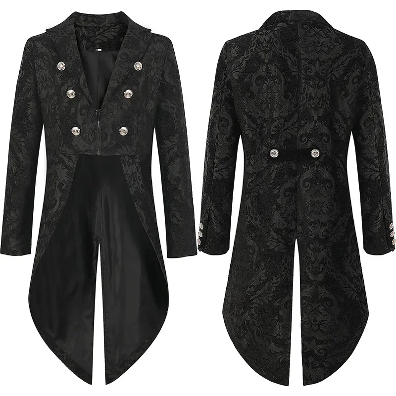 

Костюмы на Хэллоуин для средневекового нерегулярного подола, стимпанк, викторианский фрак, куртка, рубашка, готический жаккардовый фрак