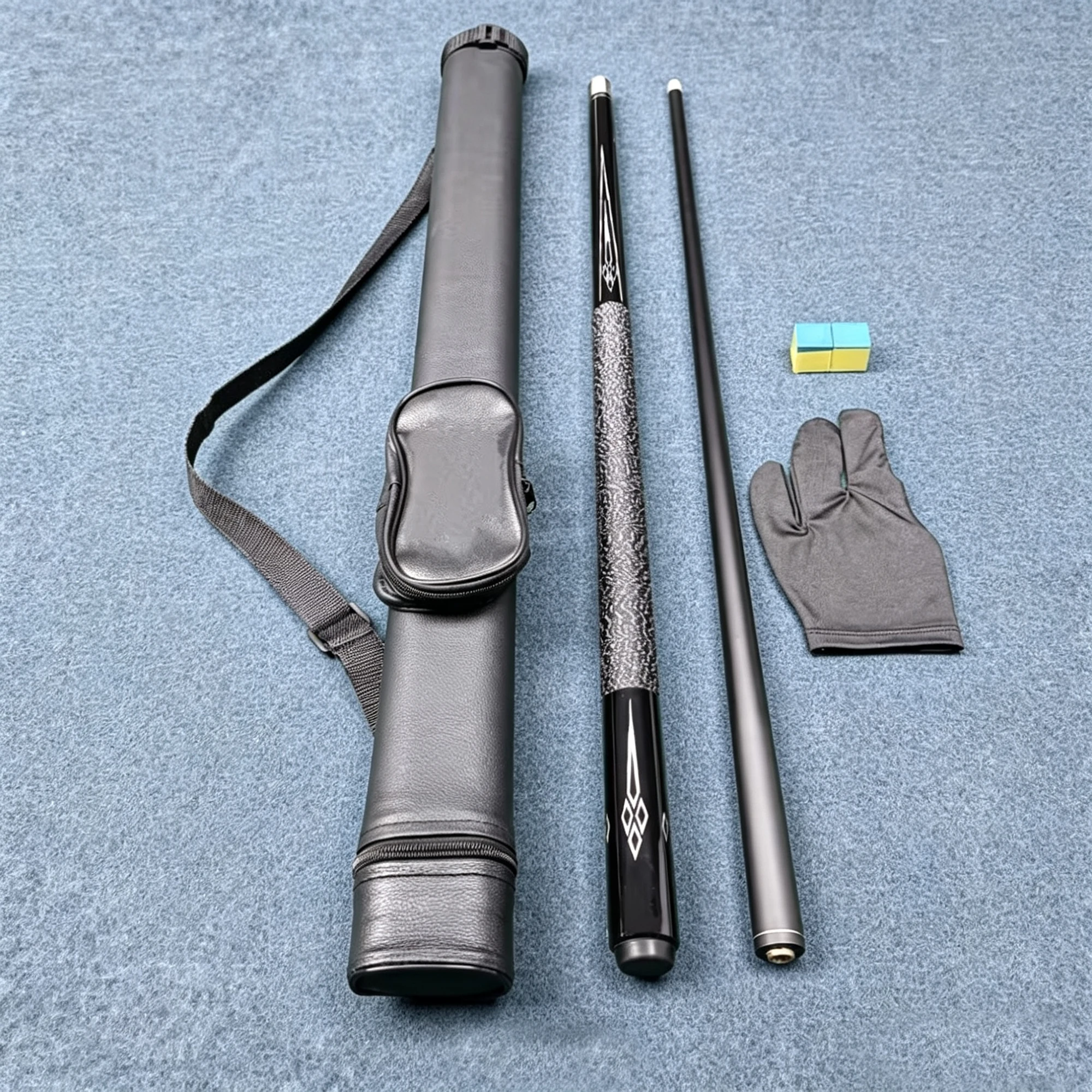 Super Value Pool Stick Set (Various Sizes of Sticks, 10/11.5/13mm), with Wrapped Handles, Hard Storage Box, Gloves and Chalk