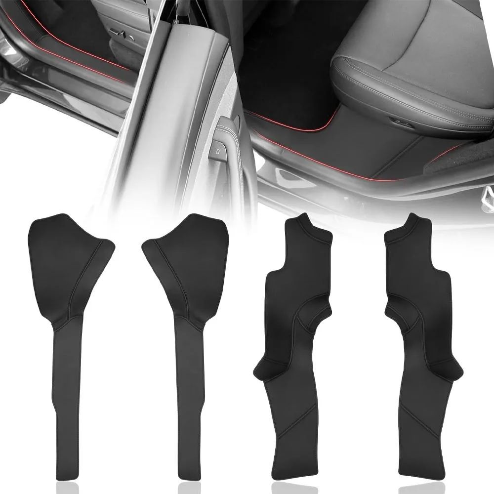 Protection de seuil de porte avant et arrière en cuir pour Tesla Model Y Juniper 2025 2026 – Bande de protection d'entrée de porte