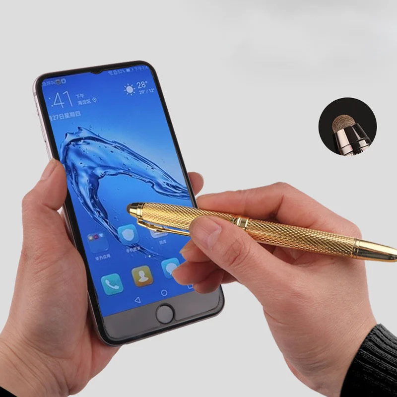 Luxury Metal Signature Multifunctional Touch Pen Gold Silver Signature Ball Point Pens Writing Stationery Business Office Gifts