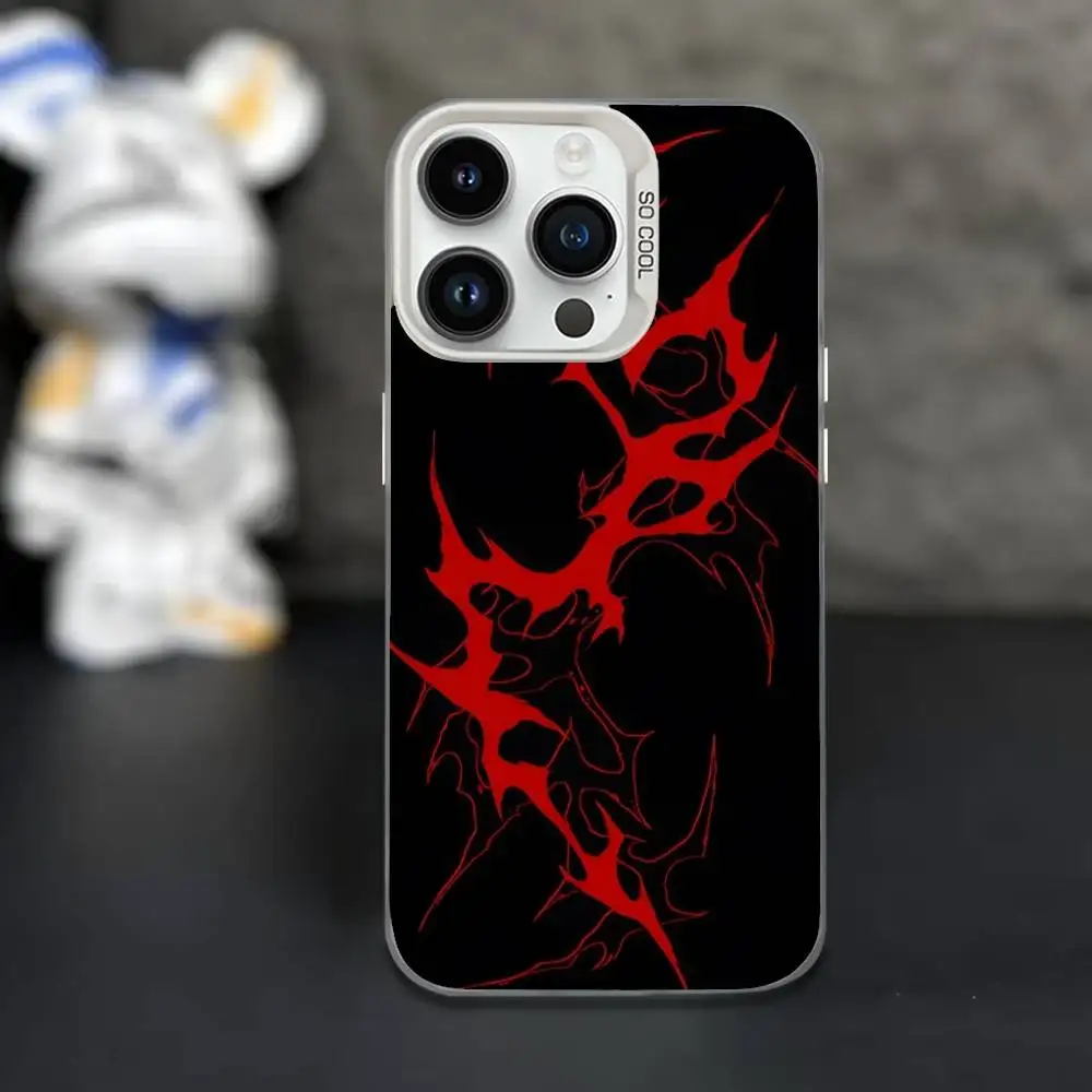 Sigil Cross Gothic Cyber Phone Case For iPhone 16,15,14,13,12,11,Mini,Pro,XS,SE,MAX غطاء أبيض غير لامع مقاوم للصدمات