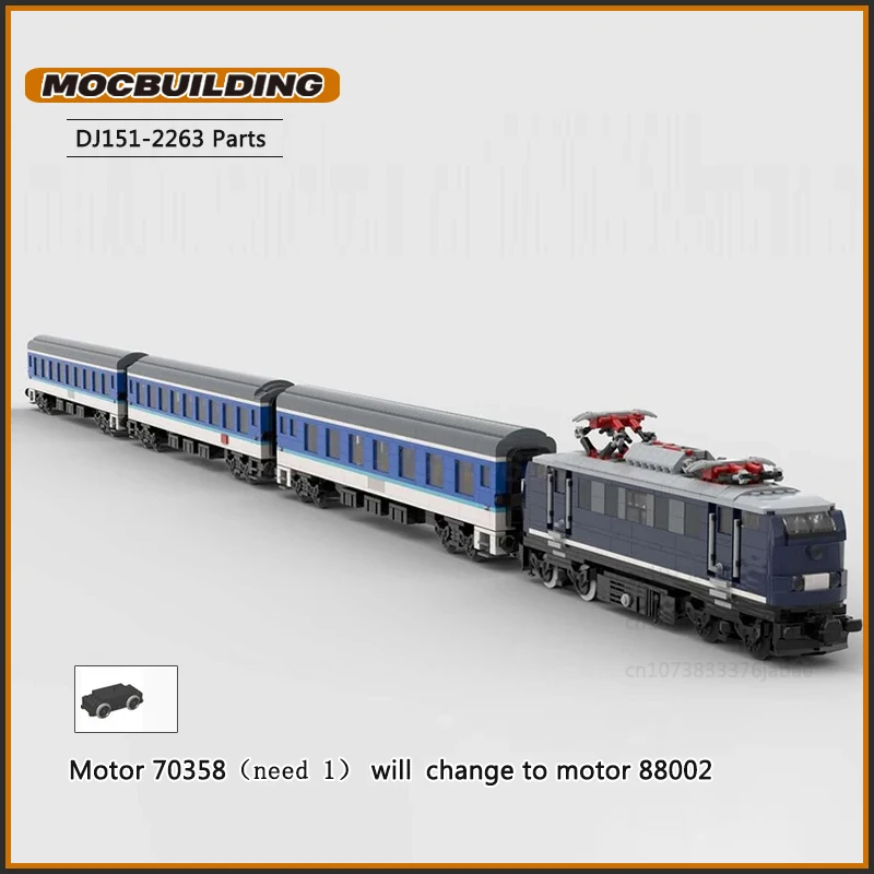 Interegio in Retro Livery MOC Building Blocks City Trains Model DIY Technology Bricks Transportation Educational Toys Gift