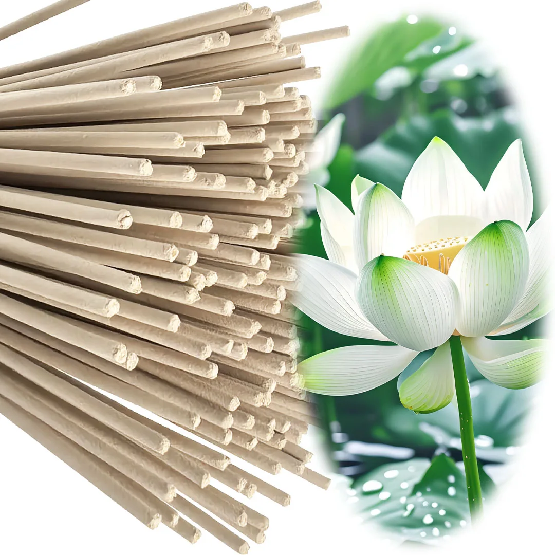 High-Quality Off-White 8.7-Inch White Lotus Incense Sticks, Made from Natural Materials, with a Lotus Scent. White Lotus Symbolizes Holiness, Divinity, and Cleanliness Essential Bamboo Stick Incense for Home view 2