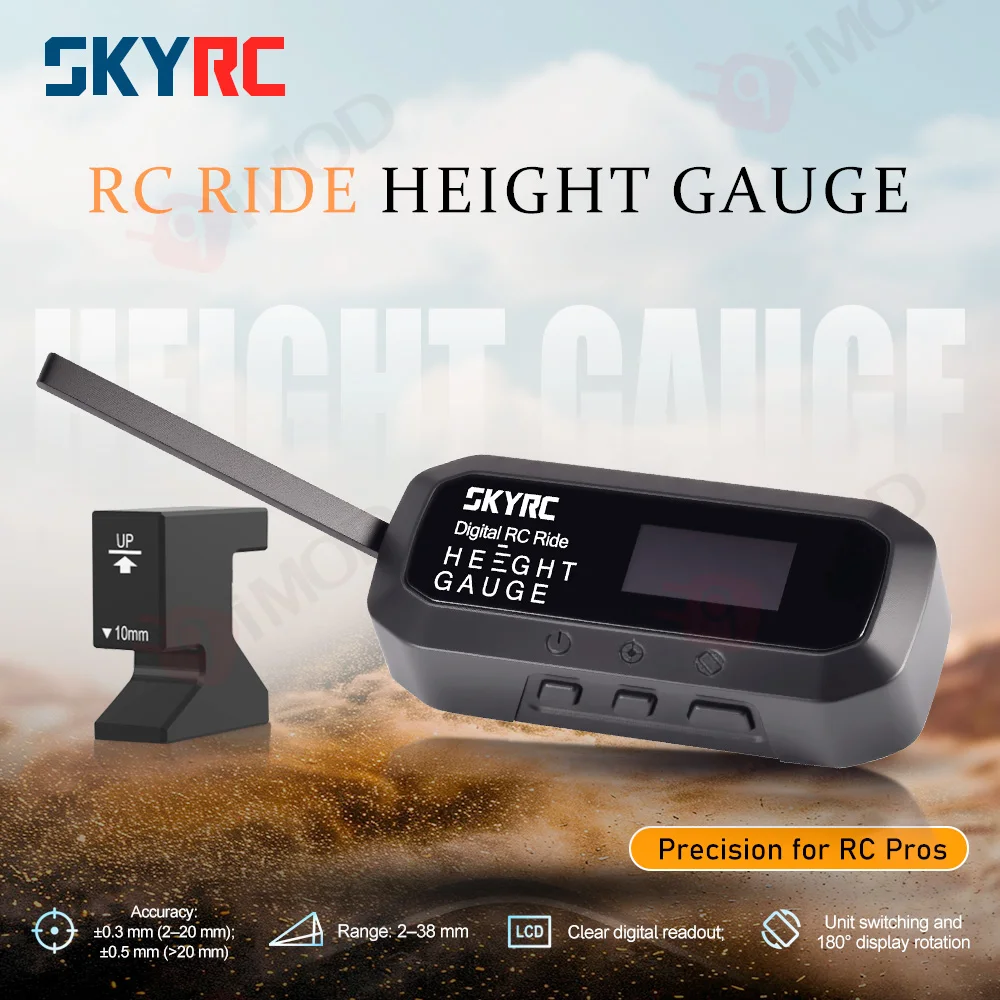 SkyRC RC Ride Height Gauge Digital 0.1mm Precision 2–38mm Range for 1/24–1/8 Cars