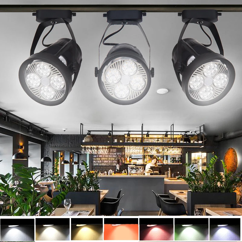 

Led Track Light Ceiling Spot Light Par30 Wall Lamp For Supermarket Fresh Fruit Vegetable Delicatessen Clothing Store Spotlight