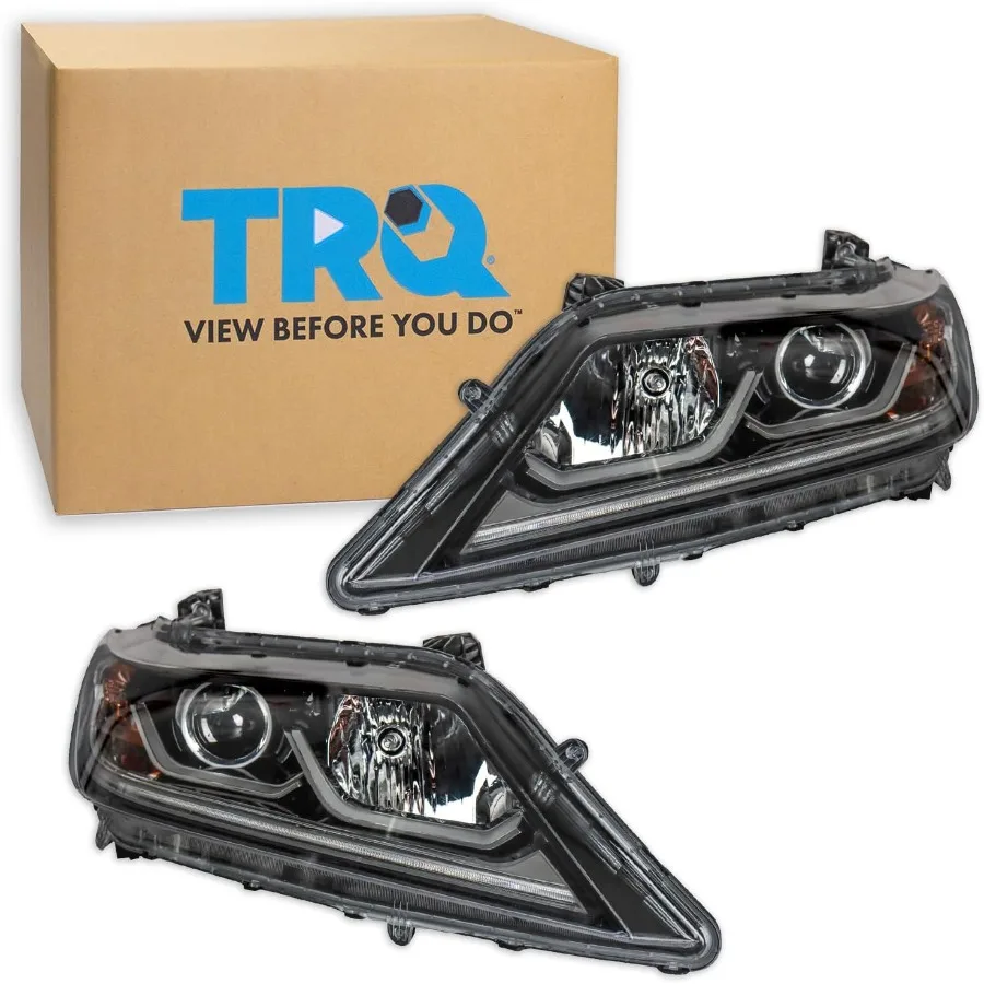 مجموعة مصابيح أمامية للسائق والركاب مصابيح أمامية LED عالية الأداء متوافقة مع 20162017 Honda Accord HO250 #1