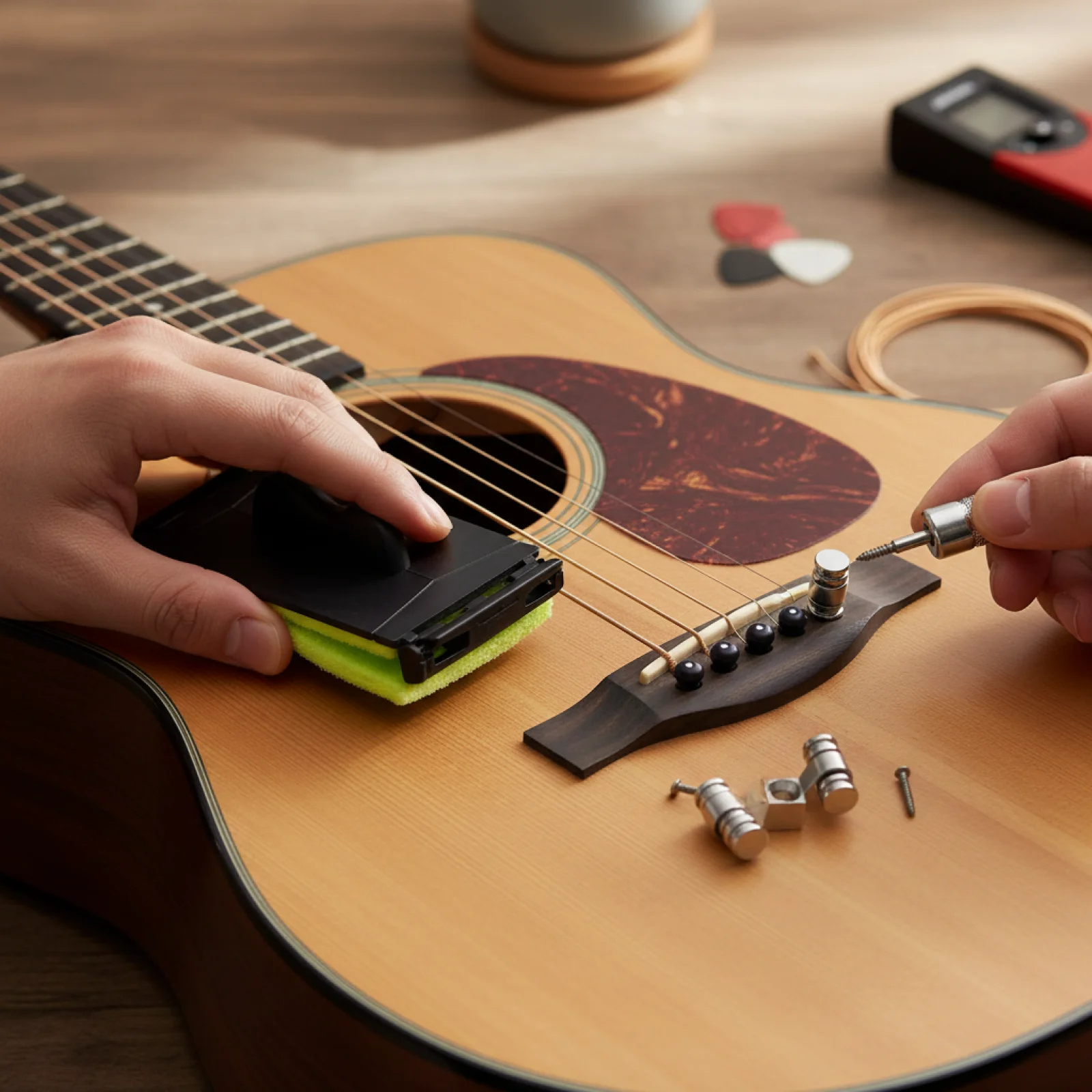 Guitar String Cleaner Tool Fretboard Cloth Tool,Electric Guitar Cleaning Fretboard Maintenance Care for ,Accessories