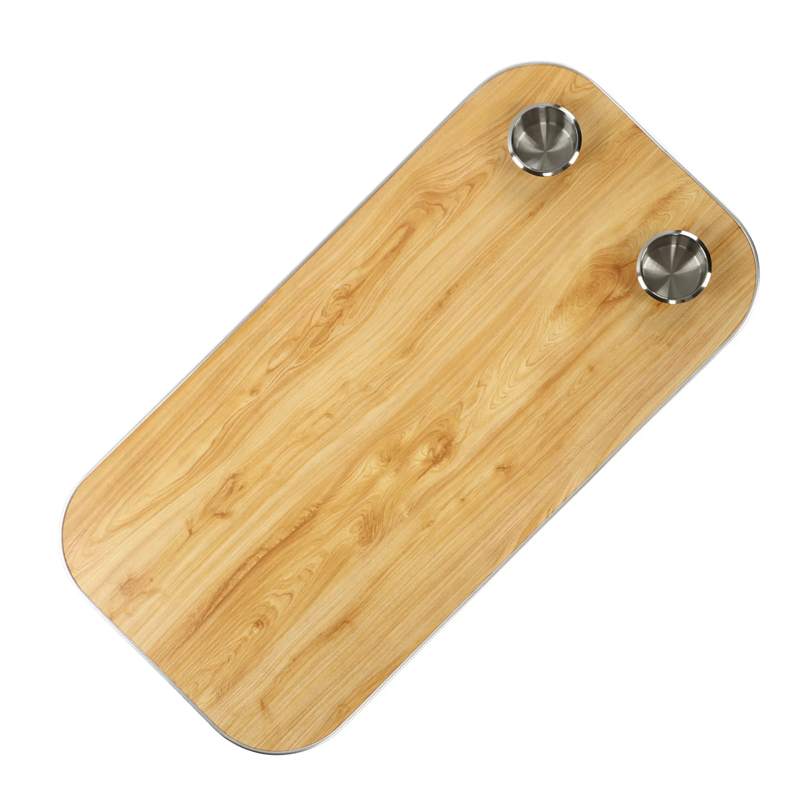 Boat Table Top Rectangle -Solid Wood Removable Desktop Panel with 2 Cup Holders (Yellow),Fit for Caravan, RV, Marine,Boat, Yacht