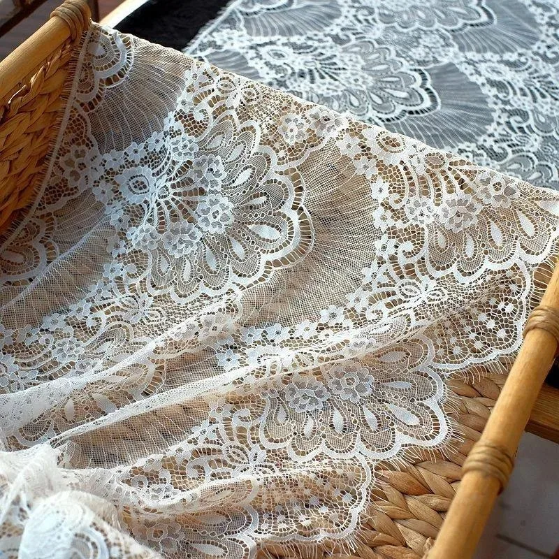 

3M X 43CM, New High-quality Eyelash Lace Decal Fabric Handmade DIY High-end Clothing Wedding Dress Splicing Accessories