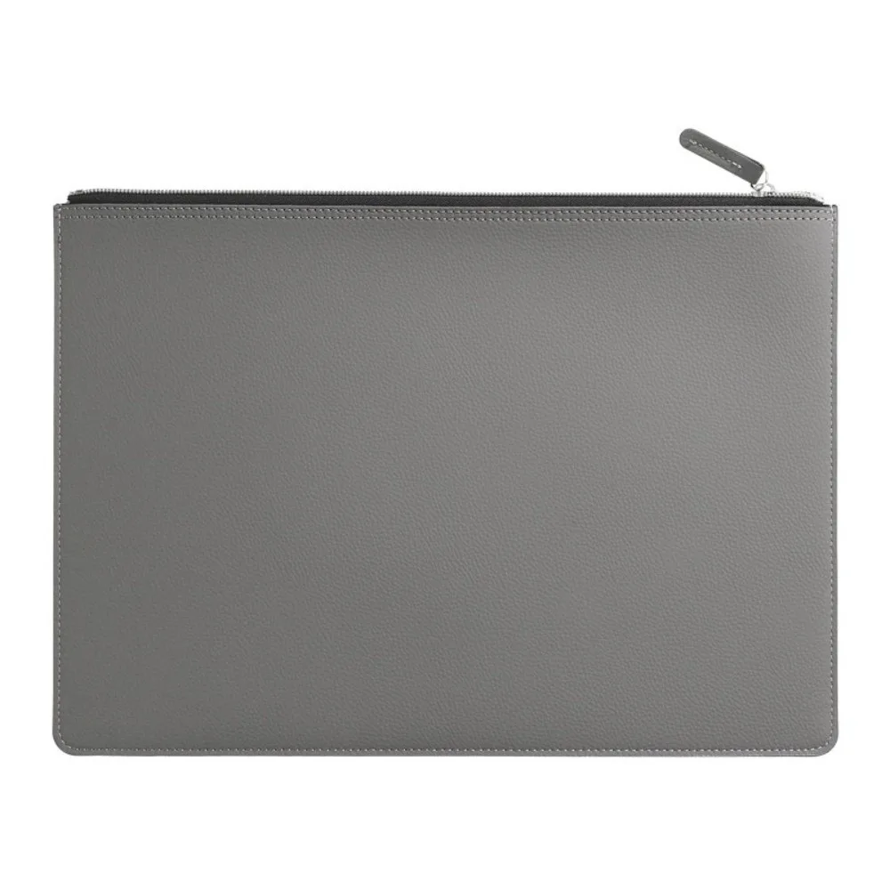 

PU Leather A4 File Folder Zipper Bag Waterproof Business Briefcase Large Capacity High-grade File Storage Clip Conference