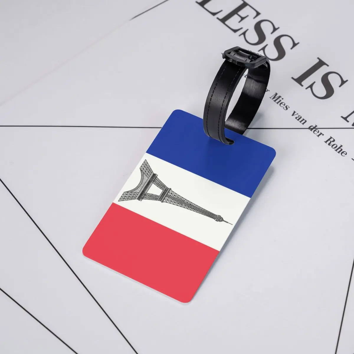 Etiqueta de equipaje personalizada de La bandera de Francia, etiquetas de equipaje de Protección de Privacidad francesa, La Tour Eiffel, etiquetas de maleta de viaje