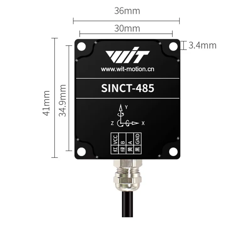 SINCT Dual-Axis Tilt Sensor Inclinometer Attitude Angle Angular Velocity Vibration Monitor RS485 Modbus PLC