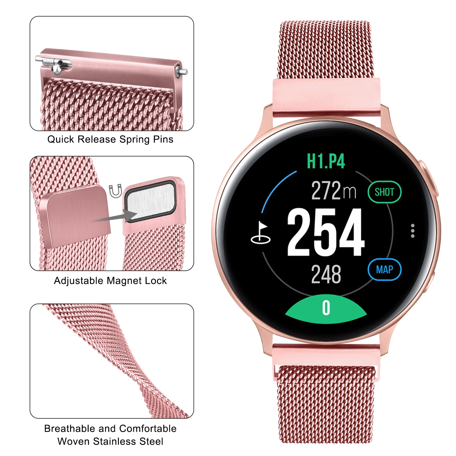 Cinturino in acciaio inossidabile Milanese da 20/22mm per HONOR Watch GS 3/GS Pro cinturino in metallo per bracciale HONOR MagicWatch 2 46mm 42mm/ES bands