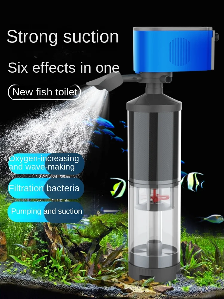 Fish Tank Filter Fish Toilet Three-in-One Small Water Purification Aerating Circulating Pump Collection Separation Fish Feces