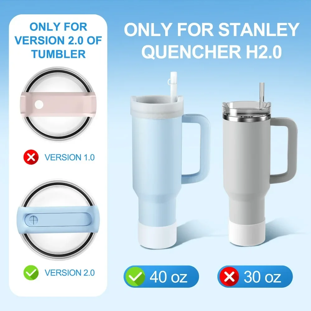 For Stanley Cup 2.0 Silicone Spill Proof Stopper Set for Stanley 40oz Bottle Tumbler Straw Cap Spill Stopper Leak Stopper,3/4pcs