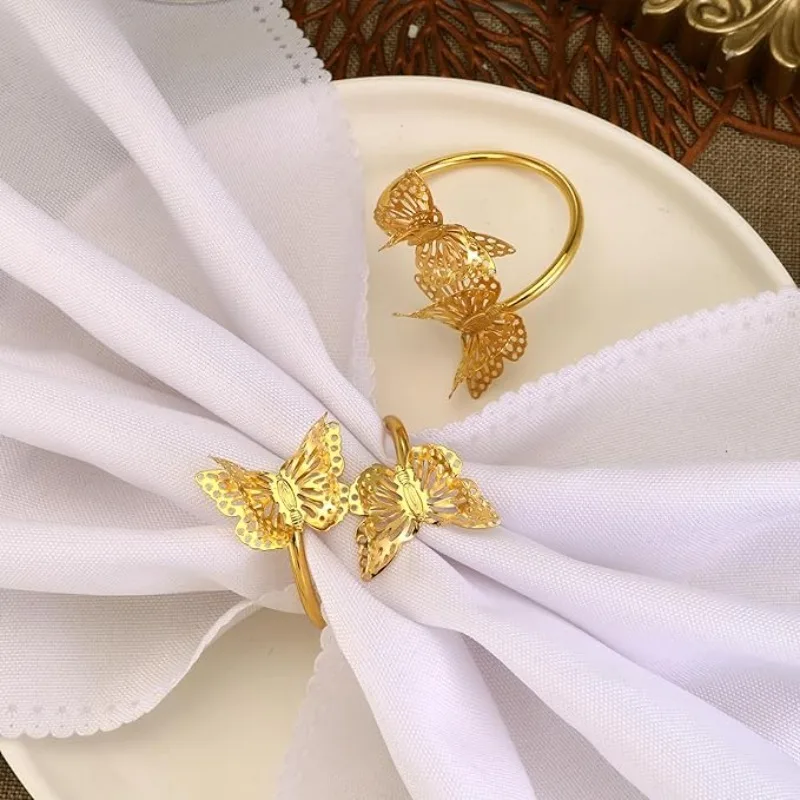 

1-96 шт. двухслойное кольцо для салфеток в виде бабочки на день святого Валентина, декор для свадебного стола, декоративный держатель для салфеток в виде бабочки для обеденного стола